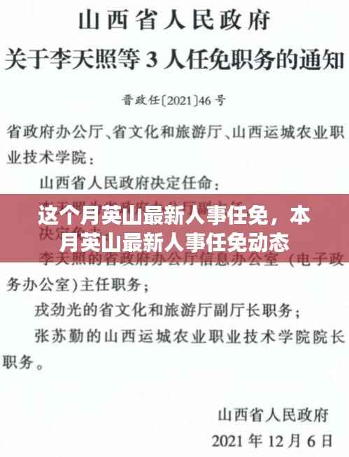 本月英山人事任免动态更新