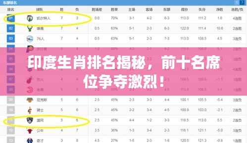 印度生肖排名揭秘,前十名席位争夺激烈!