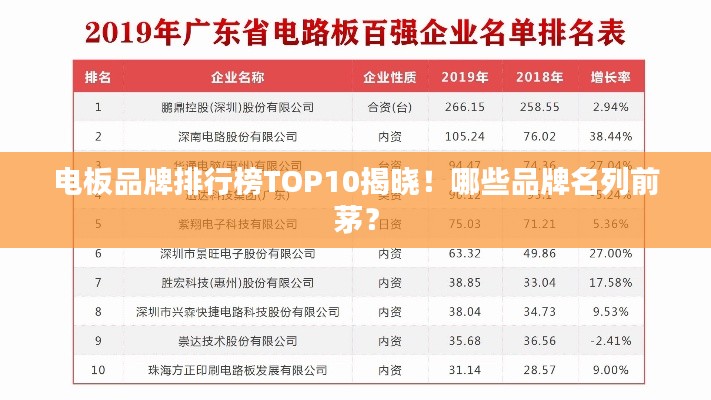 电板品牌排行榜TOP10揭晓!哪些品牌名列前茅?