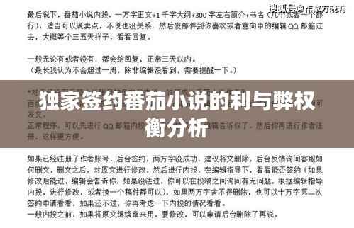 独家签约番茄小说的利与弊权衡分析