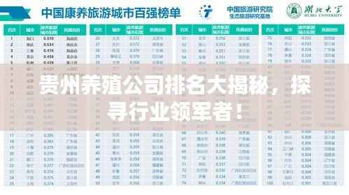 贵州养殖公司排名大揭秘,探寻行业领军者!