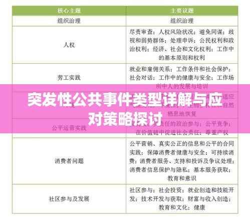 突发性公共事件类型详解与应对策略探讨